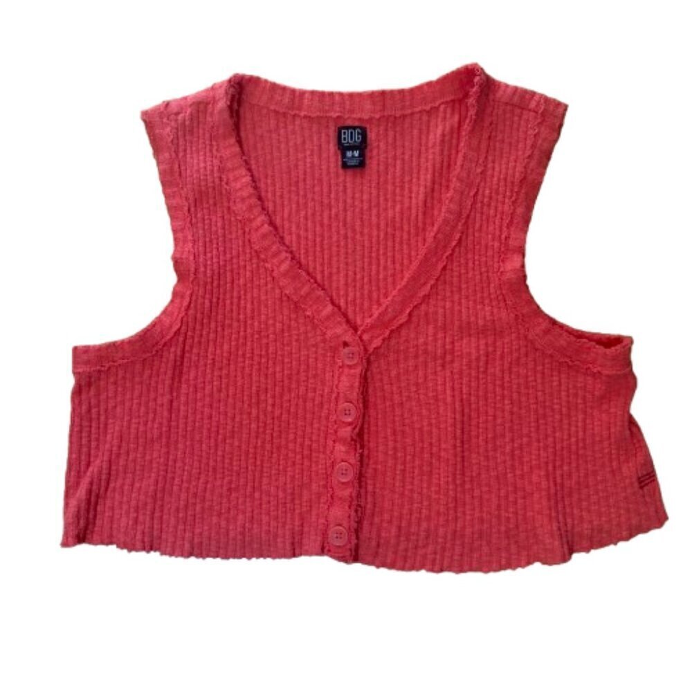 URBAN OUTFITTERS BDG Ribbed Cropped Button Front Sweater Tank Size medium